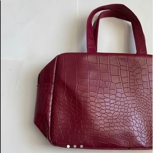 Faux croc skin leather purse